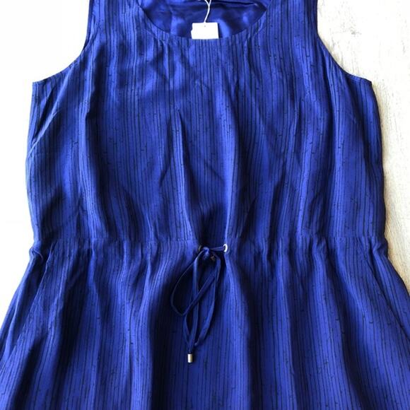 NWT Eileen Fisher XL Shima Printed Silk Crepe Scoop Neck Blouson Dress - Picture 5 of 9